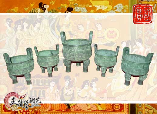 銅鼎，銅五鼎，中國(guó)鼎，佛像用鼎